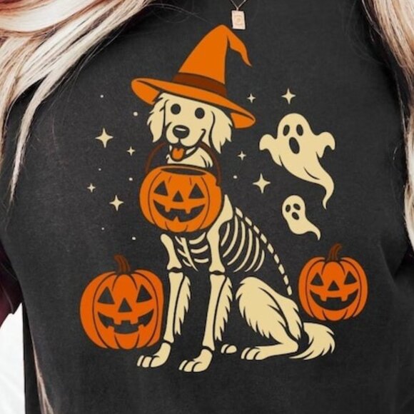 Halloween Golden Retriever Dog Shirt - Picture 2 of 3